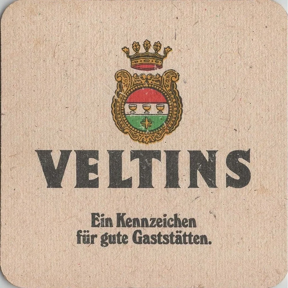 Vintage Veltins German Beer Coaster Grevenstein Breweriana Beer Mat VG